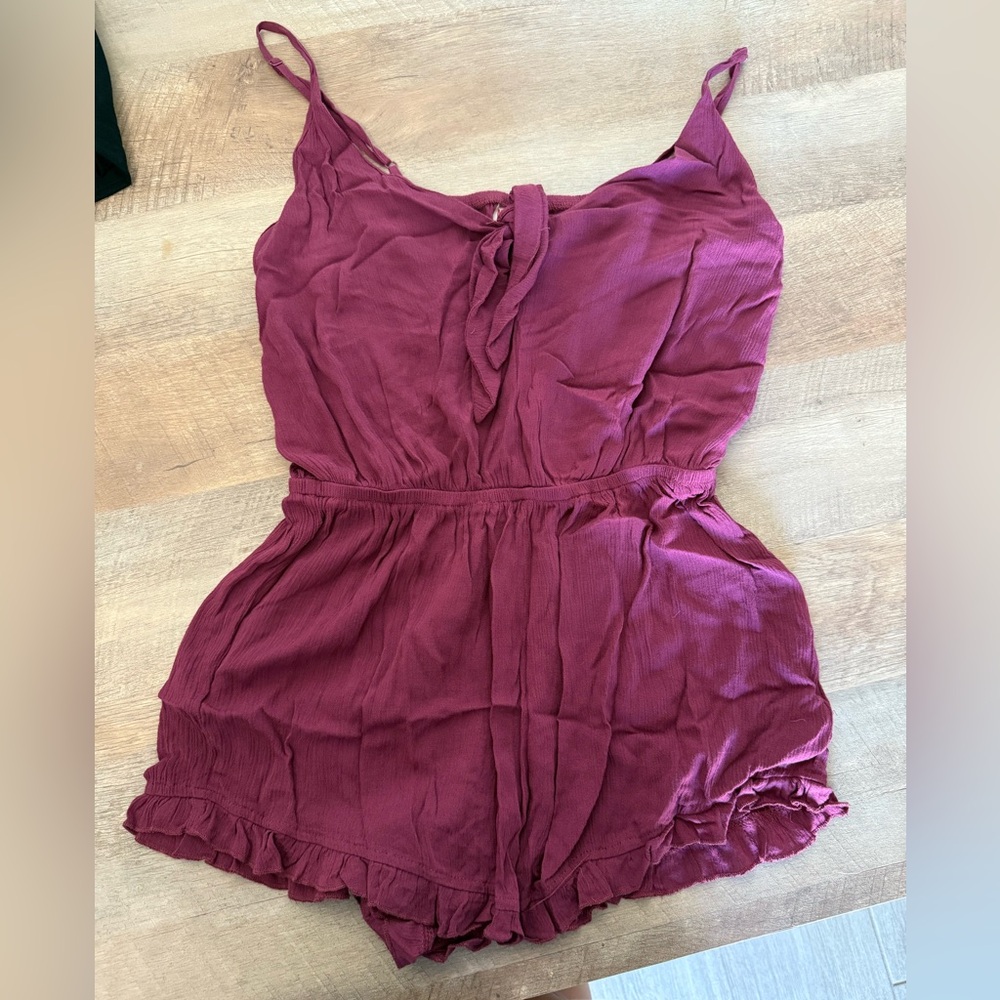 Mossimo Supply Co. Burgundy Romper